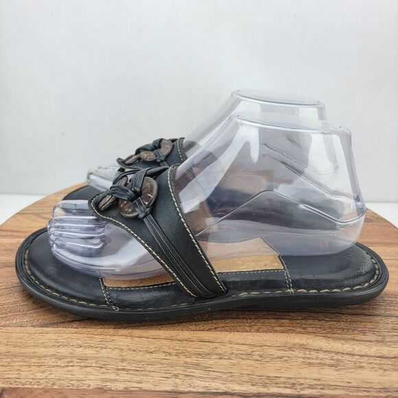 Born Womens Size 7 Brown Leather Thong Comfort Flip Flop Sandals - Picture 1 of 8
